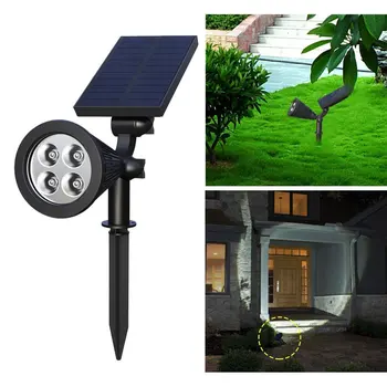 

LumiParty LED Solar Landscape Lamp Solar 2-in-1 Spotlights 4 Adjustable Waterproof Outdoor Security Wall Lights for Gardens