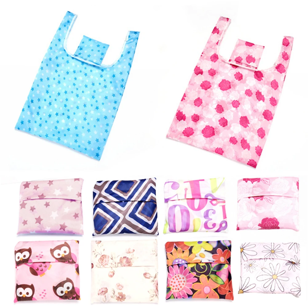 Women Gift Shopping Bag Colorful Reusable Handbags Travel Eco Friendly Tote Folding Storage