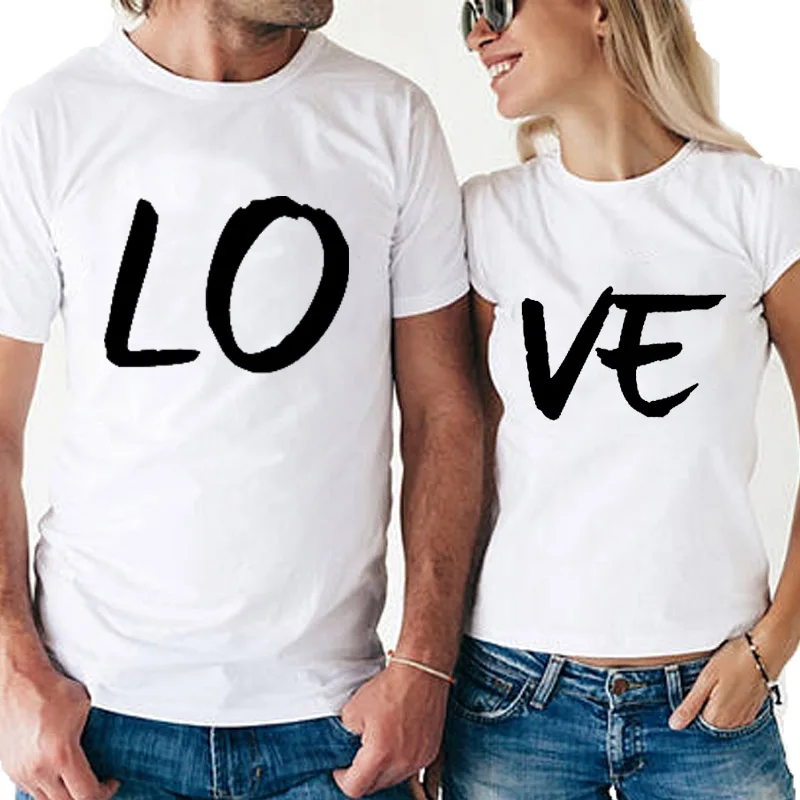 Couple Tshirt Funny Love Letter Print Cotton Unisex T Shirt for Lovers Size S-3XL Top Tee 100% Cotton Comfort free shipping Couple Tshirt Funny Love Letter Print Cotton Unisex T Shirt for Lovers Size S-3XL Top Tee 100% Cotton Comfort free shipping