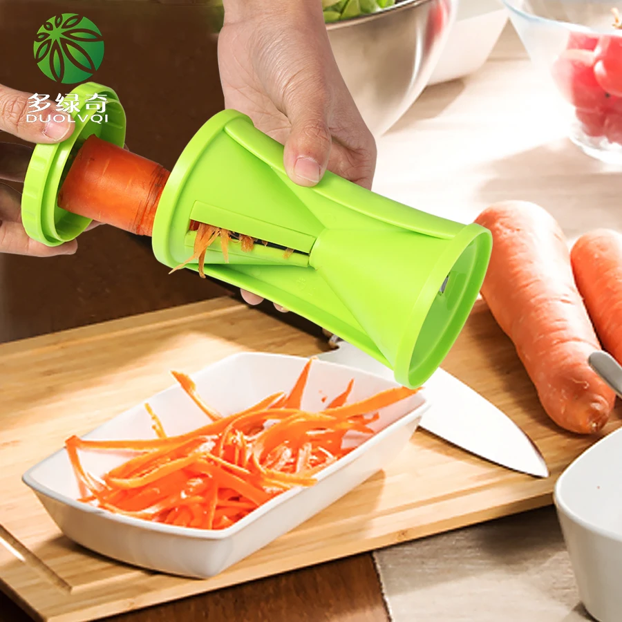 DUOLVQI растительный спиролизатор терка для овощей спиральный измельчитель нож спиролизатор для моркови огурец кухонные принадлежности гаджет