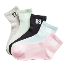 Женские носки до голени с цифрами, спортивные носки для девочек, однотонные, в Корейском стиле, уличные, теплые хлопковые носки, женские, черные, женские, короткие, Sox