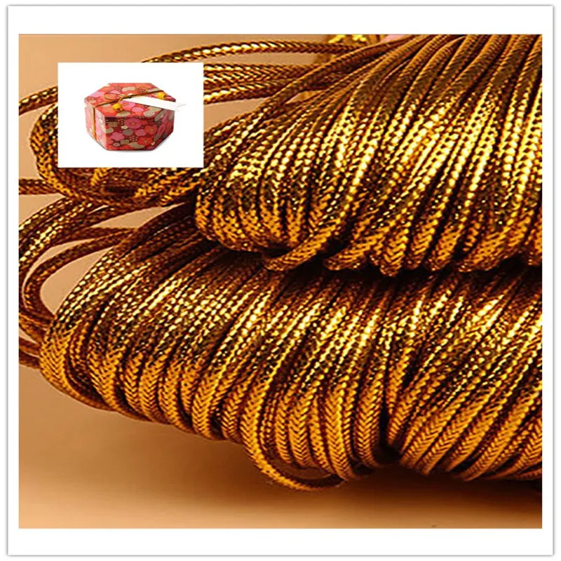 

10 Meters Gold Rope Party Gift Bag Parcking Belt Decor For Christmas Wedding Birthday Party Decoration Cake Box Packing Supplies