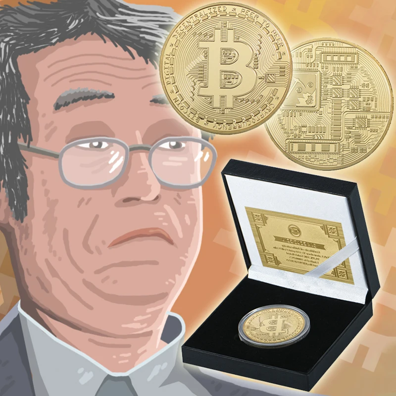 

Coins Collectibles Bitcoin with Quality Black Box Coin Holder Copy Gold Plated Collection Coins Bit Coin Birthday Christmas Gift