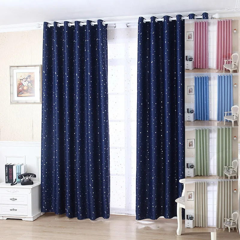 

Modern Shiny Star Curtains For Living Room Window Curtains For Bedroom Blue/Pink Kid Curtains Fabrics Ready Made Draps Blinds &2