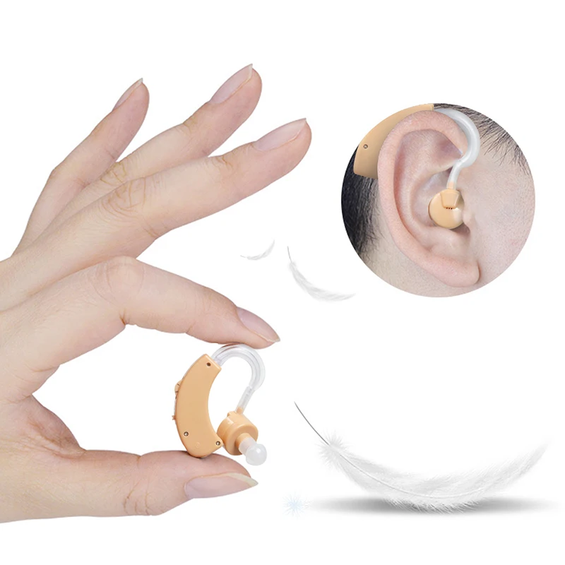 2PCS Cheap Hearing Aid BTE Behind Ear Adjustable Ear Amplifier for Hearing Loss Elderly Deafness Hearing Aids Care