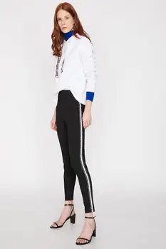 

Koton Women Black Cover Strip Detailed Leggings 9YAK43320EK