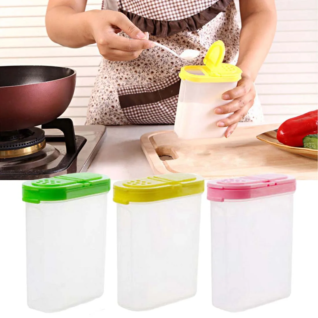 

Plastic Fruit Storage Box 250ml 2 Lids Sealed Crisper Grains Tank Kitchen Sorting Food Container Box Food Container 3 Colors