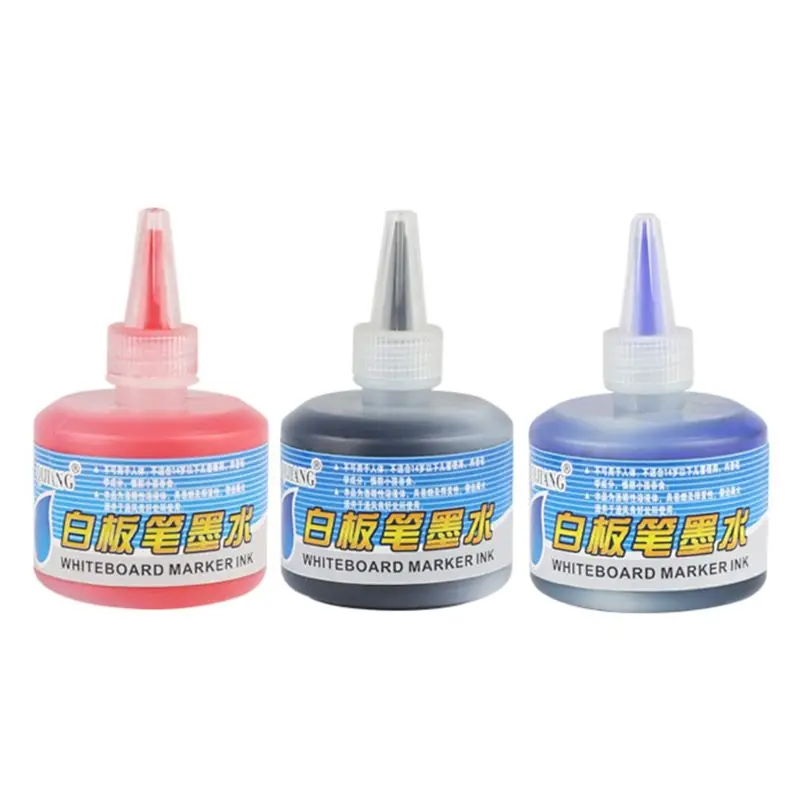 

1 Bottle 50ml Refill Ink for Refilling Inks Whiteboard Marker Pen Black Red Blue 3 Colors School Office Supplies Refill Ink