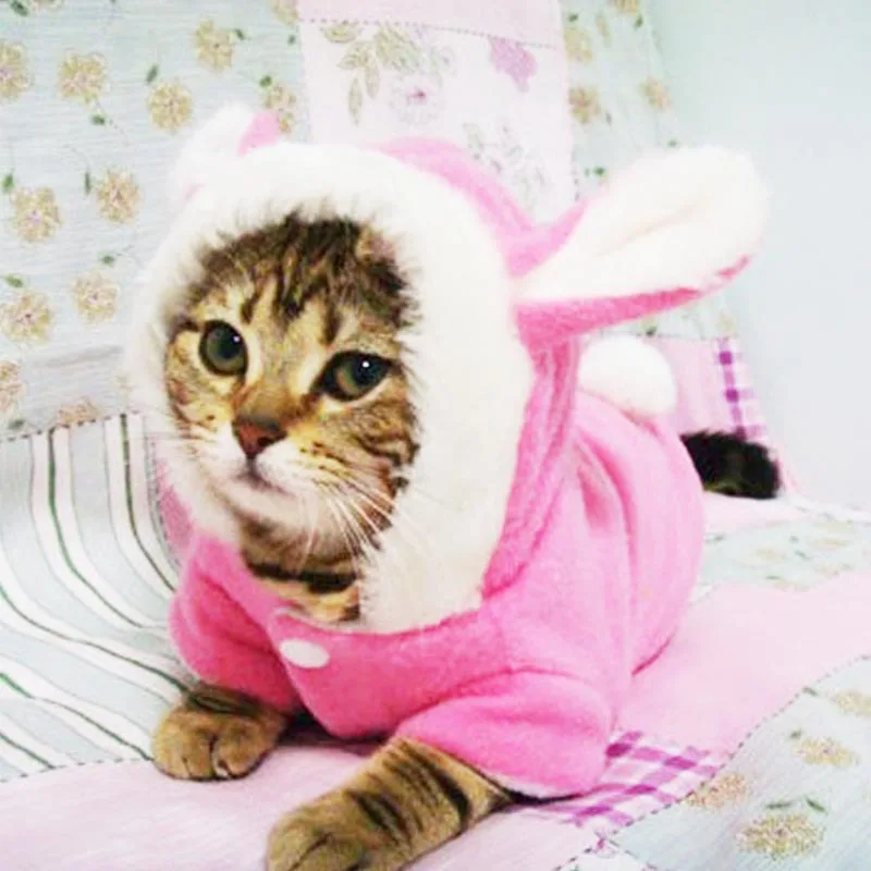 Милая Одежда для кошек, Пасхальный кролик, костюм для животных, Одежда для животных, костюм для кошек, Флисовая теплая одежда для собак, пальто, костюм 30