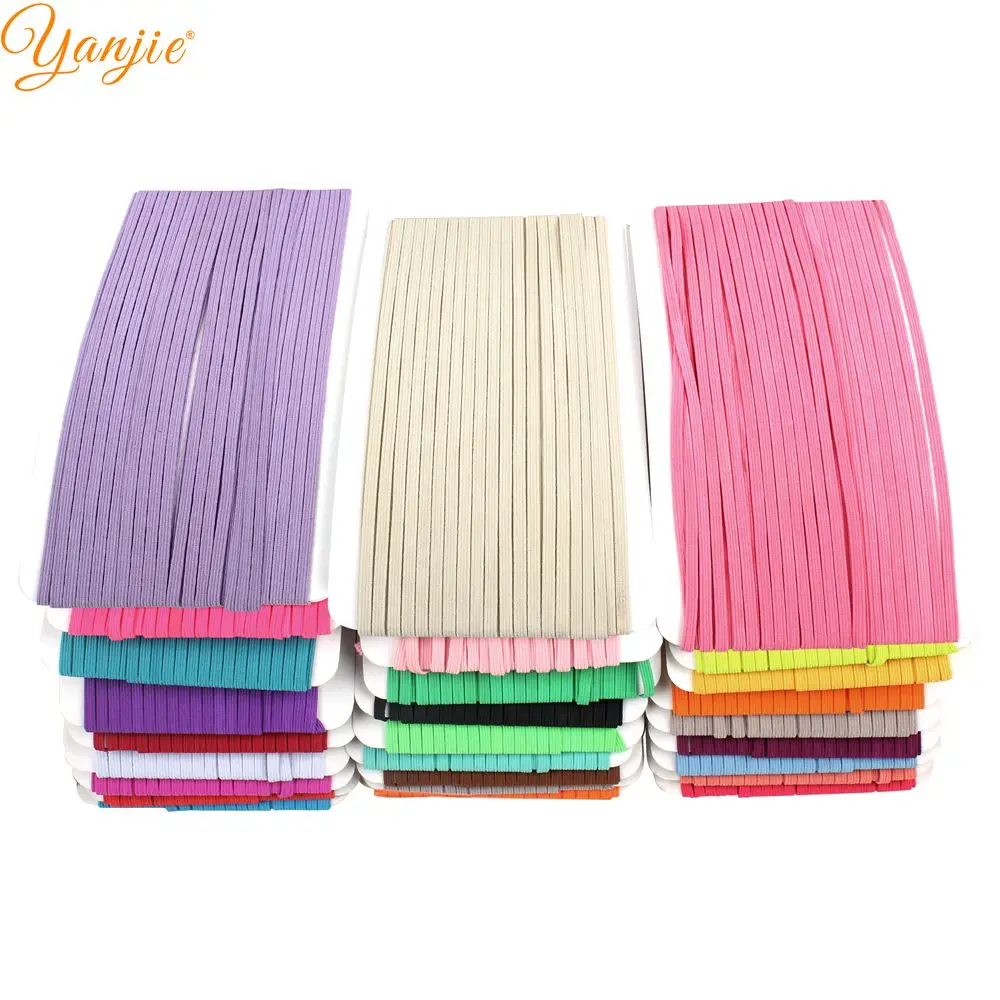

10yards 1/8" (3mm) Width Skinny Elastic For Girls 2019 Solid Elastic Headband Hair Ties Kids DIY Party Hair Bow Hair Accessories