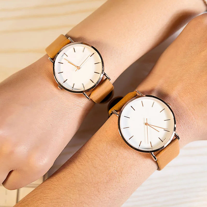Luxury Brand simple face wrist watches for men and women fashion thin slim leather quartz-watch couple lover clock waterproof Luxury Brand simple face wrist watches for men and women fashion thin slim leather quartz-watch couple lover clock waterproof
