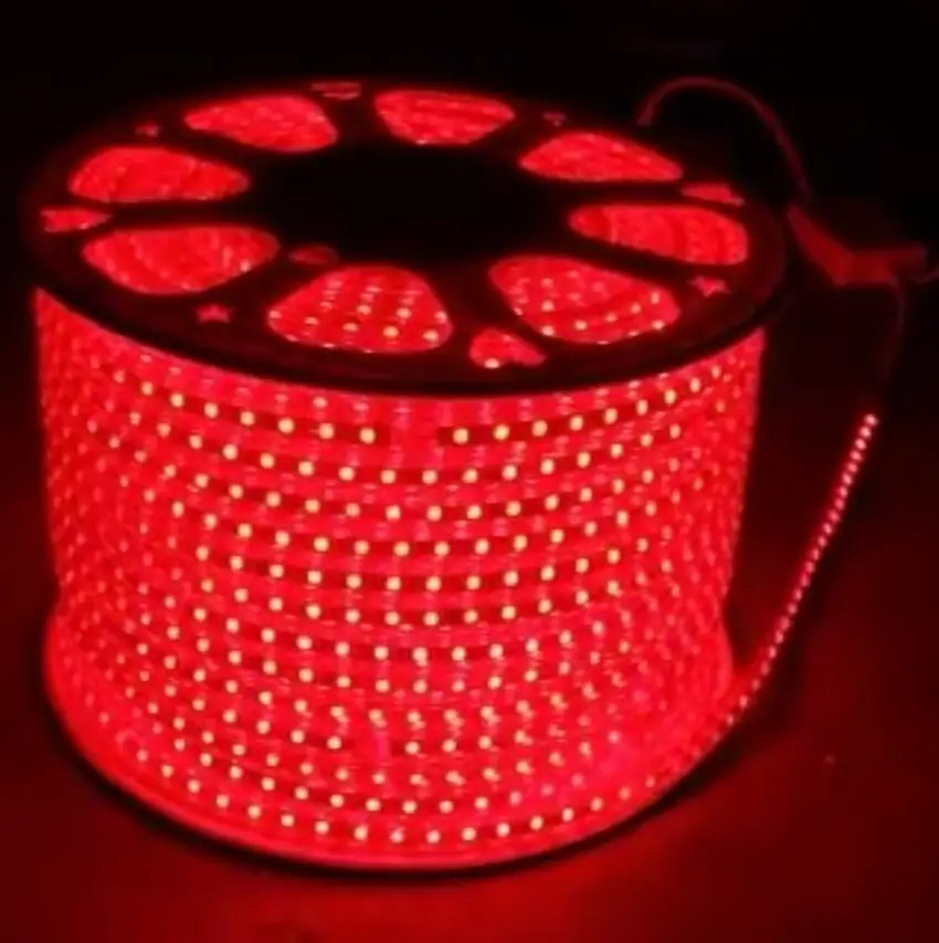 Светодиодная лента 220 5050 В 50 м 100 IP67 водонепроницаемая двухцветная RGB веревка для