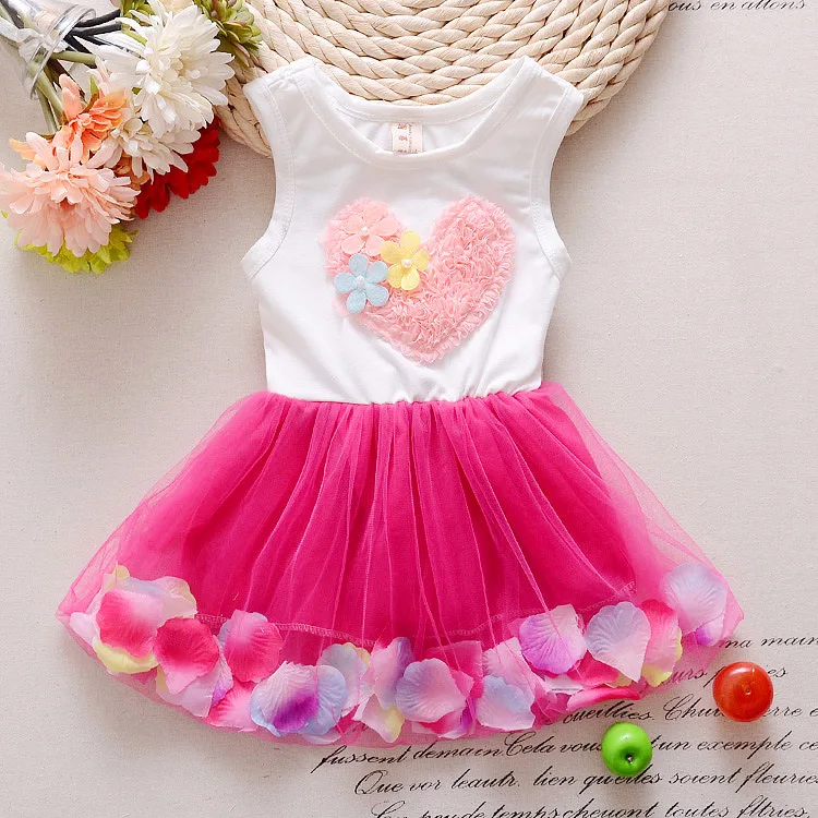 

Dress Cotton Summer 2018 Baby Girls Clothing Petals Hem Tutu Party Baby Dresses Chiffon Girl Newborn Floral Princess Dresses