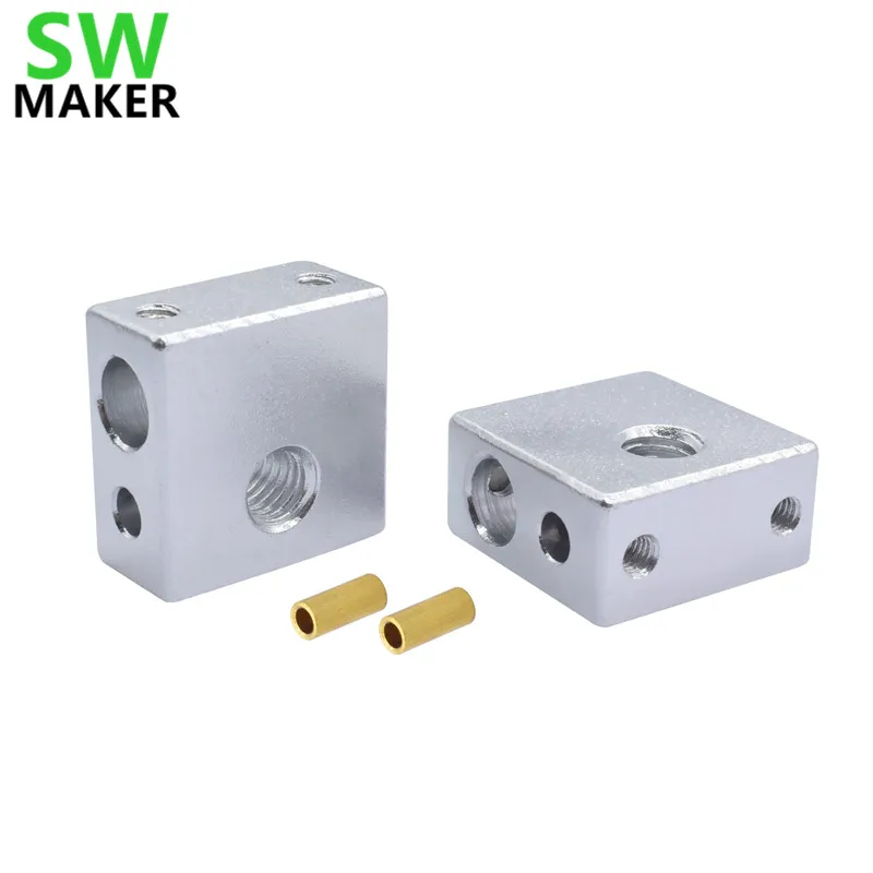 SWMAKER 1 шт. Mkbot Anet Creality 3D принтер с подогревом алюминиевый блок с медным рукавом MK7 MK8 специальная печать головы нагревательный блок