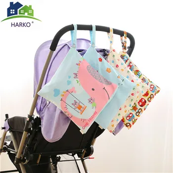 

28x25cm Waterproof Reusable Baby Diaper Wet Bag Printed Pocket Nappy Bags PUL Baby Travel Wet Dry Bags