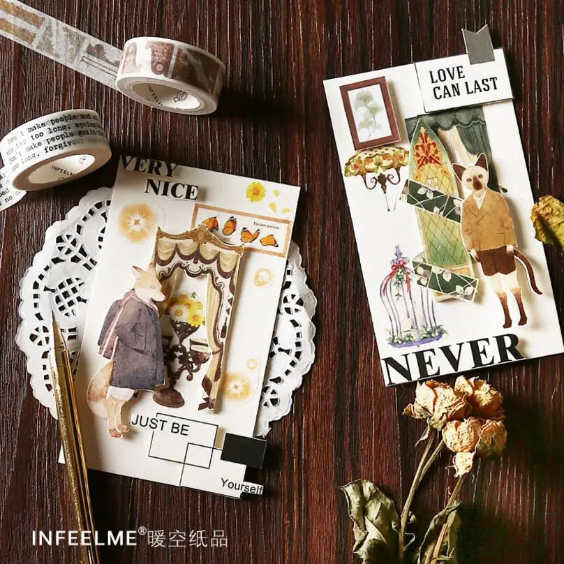 

Vintage Downton Abbey European style washi tape DIY decoration scrapbooking planner masking tape adhesive tape kawaii stationery