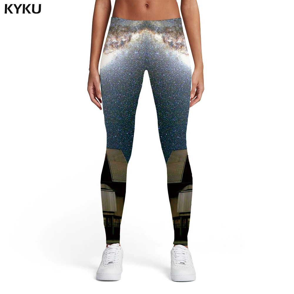 Бренд KYKU galaxy Леггинсы женские Космические 3d принт лес женские Туманность спортивные цветные леггинсы женские s легинсы, штаны для фитнеса