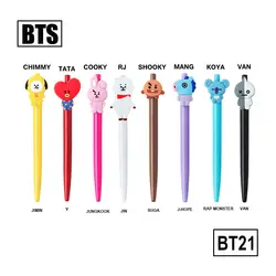 Милые BT21 на водной основе Чернила краски ручка Kpop BTS Bangtang мальчиков Kawaii Канцелярские Ulzzang ing для школы письменная работа в офисе