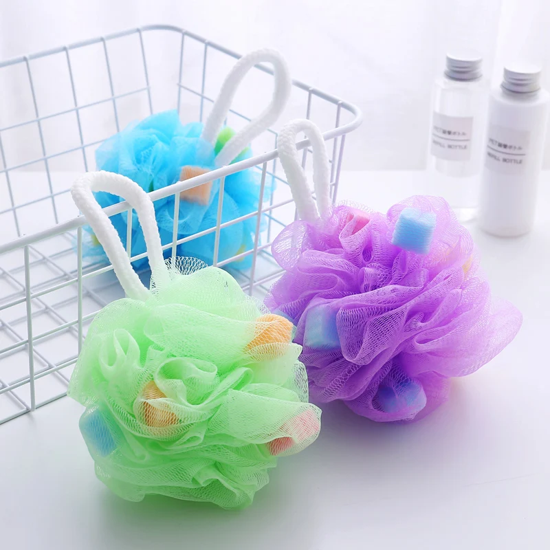 

Mesh body shower sponge scrubber ball cute soft Bath Spa Flower Ball Cleaning bathing supplies Adult child feet Foot wash brush