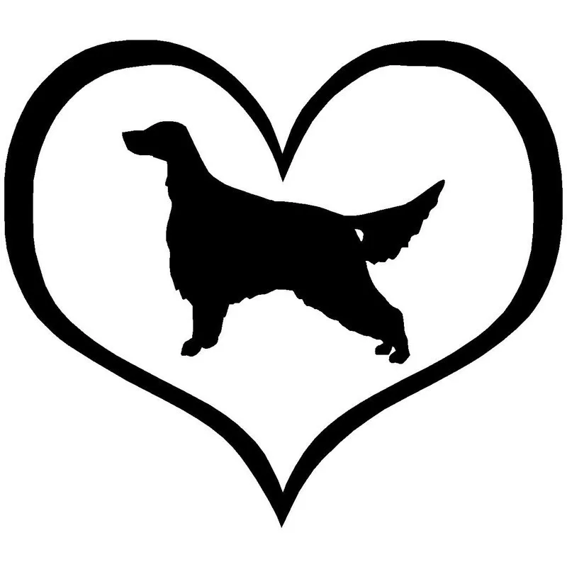

10.9*9.5CM Irish Setter Dog Heart Vinyl Decal Waterproof Car Stickers Car Styling Motorcycle Decoration Black/Silver S1-1134