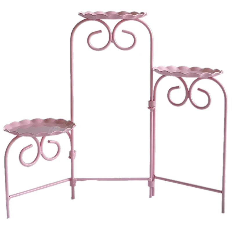 

New-Sweetgo Pink Cookies Ladder Stand Fold Able Cupcake Decorating Tools For Wedding Party Dessert Table Supplier