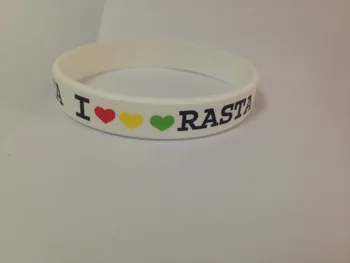 

Cannabina Jamaica Print color LOGO I LOVE RASTA silicone bracelet Free shiping