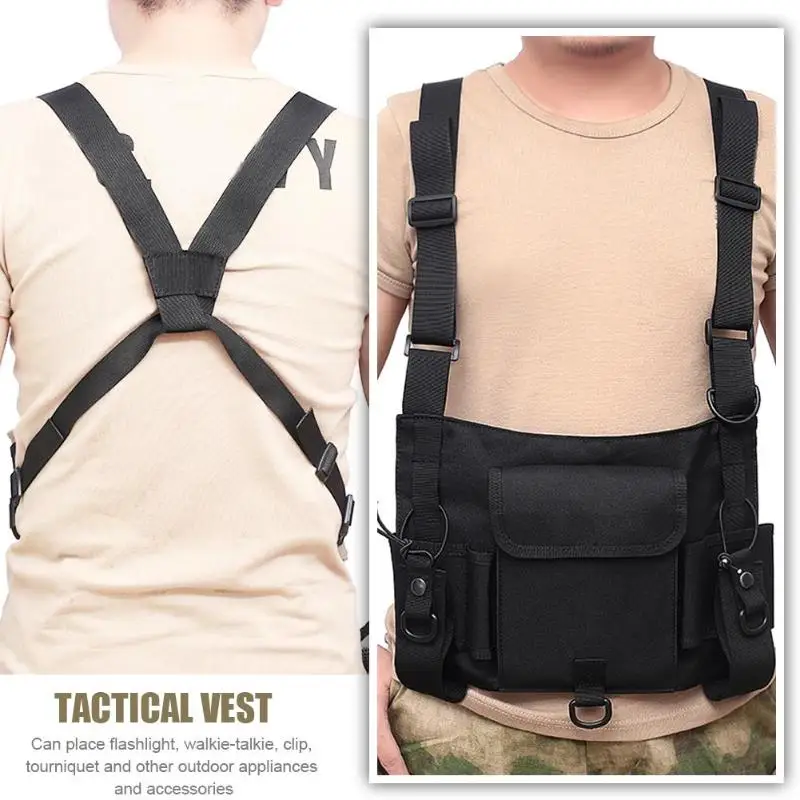 Мужская нагрудная сумка, тактические сумки на плечо, хип-хоп Уличная Мужская функциональная поясная сумка, регулируемые карманы, удобный жилет