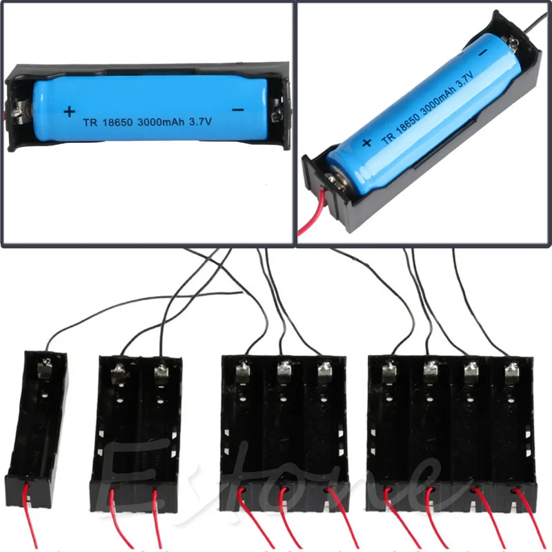 

Plastic Battery Holder Storage Box Case For 1x - 4x 18650 Rechargeable Battery Without Battery
