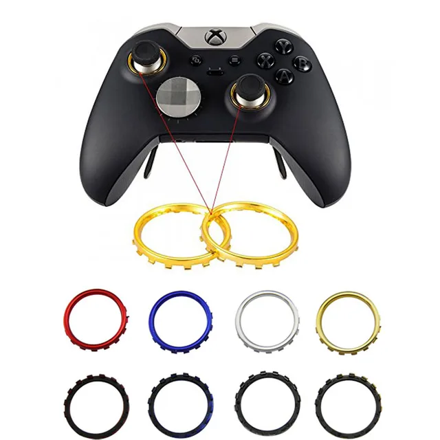 Best Price 10pcs chrome custom Thumbstick Circle Accent Rings For Microsoft Xbox One Elite Controller X-ONE  E Repair Replacement Parts