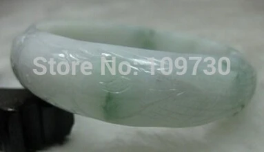 

hot sell909153 NATURE GRADE "A " CARVING GREEN JADE JADEITE BRACELET BANGLE 57MM