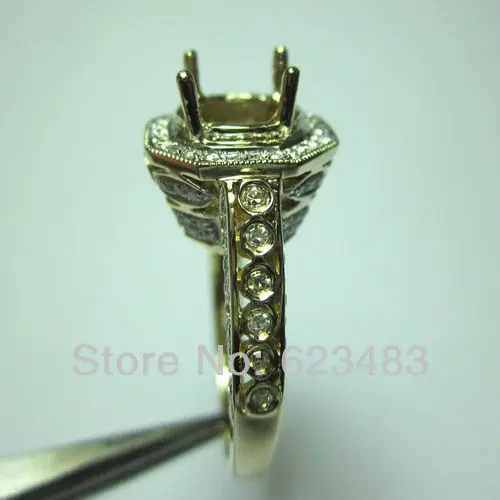 Round cut 8mm 14k Solid Yellow Gold Natural Diamond Ring