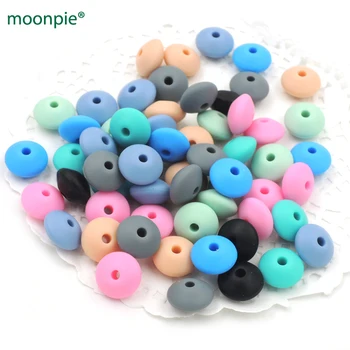 

100pcs 8 colors assorted 7*12mm abacus silicone beads lentil bead teether beads safe baby toy DIY accessory BSB14