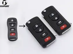 3 + 1 Пуговицы изменение удаленного Оболочки 4 Пуговицы для Nissan Sylphy Tiida Флип Складные автомобилей Болванки для ключей