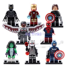 DR TONG Marvel Super Heroes Falcon Spider Man Iron Man She Hulk Black Panther Captain America