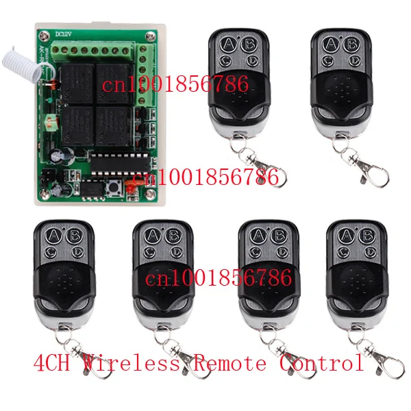 

1 Receiver & 6Transmitter FR Wireless Remote Control switch system with 4CH DC12V Multifunctional wireless Module