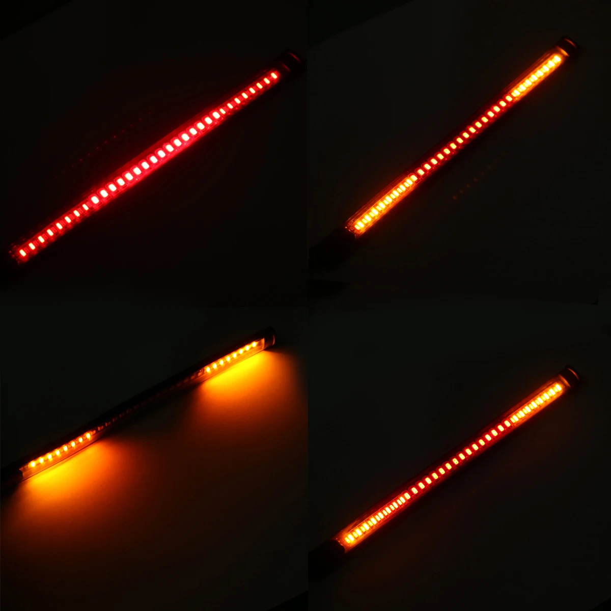 1PC Super Bright Motorcycle Plate Brake Tail Lamp Amber Turn Signal Light 12V Strip Light Black Base For Moped Scooter