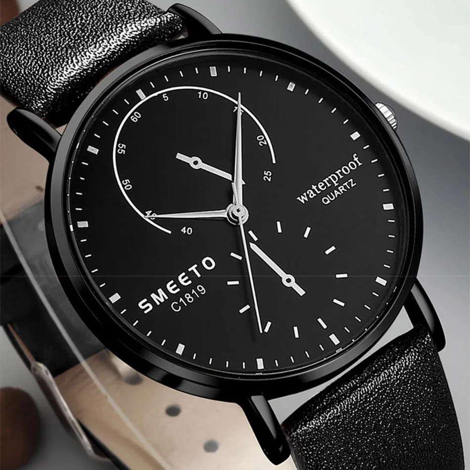 

Dropshipping Men Watches Ultra Thin Dial Leather Strap Quartz Watch Fashion Sports Wrist Watch Unisex Minimalist erkek kol saati