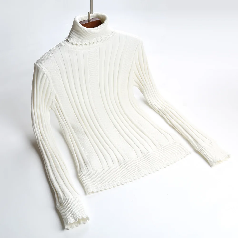 Размера плюс S-2XL толстые теплые Для женщин пуловер свитер модный вязаный с лёгкая Вельветовая одежда, джемпер, топ в рубчик тонкий женский Свитер с воротником