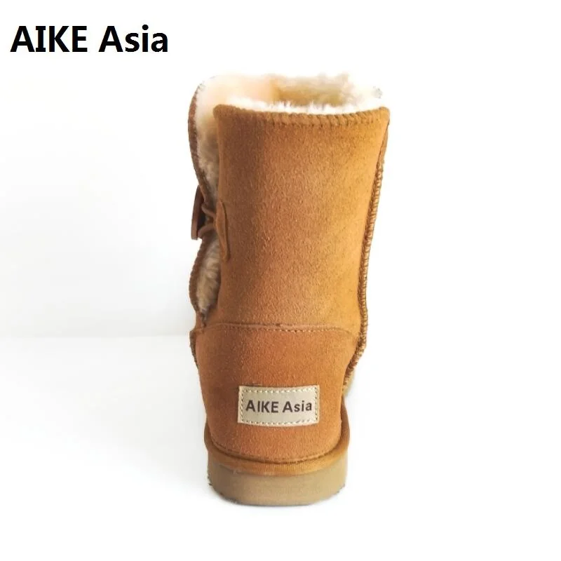 5803 Lady boots Ankle Winter Brand Button Snow Boots Classic Ug Women Warm Genuine Leather High Quality Australian Shoes Bota Women's Shoes