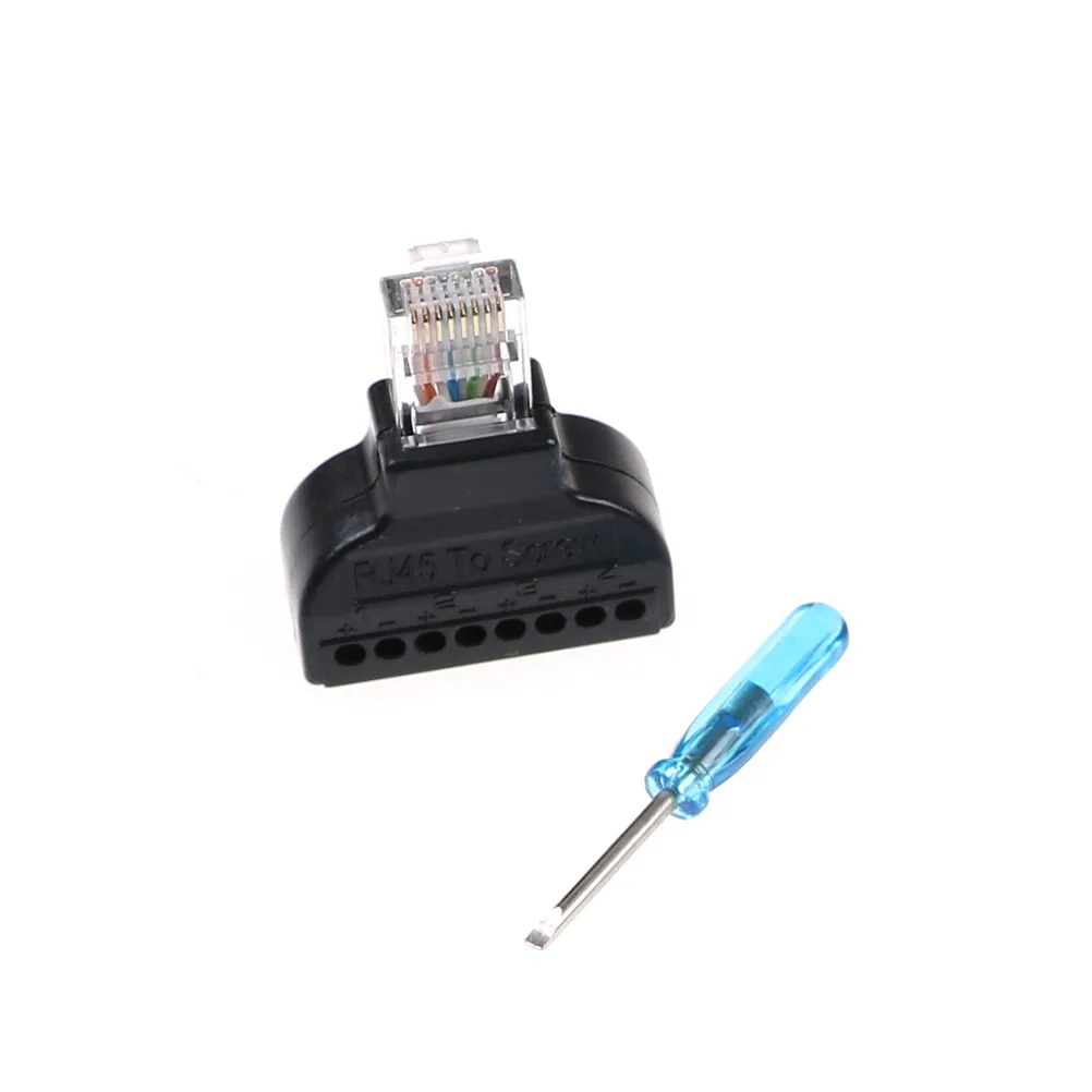 RJ45 Ethernet папа до 8 Pin AV терминал винт адаптер Блок преобразователя