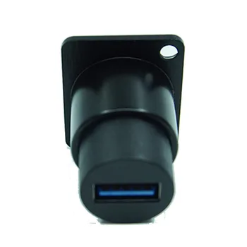 

High quality 2pcs/lot USB3.0 Chassis Panel Mount Network USB3.0 socket with straight through network