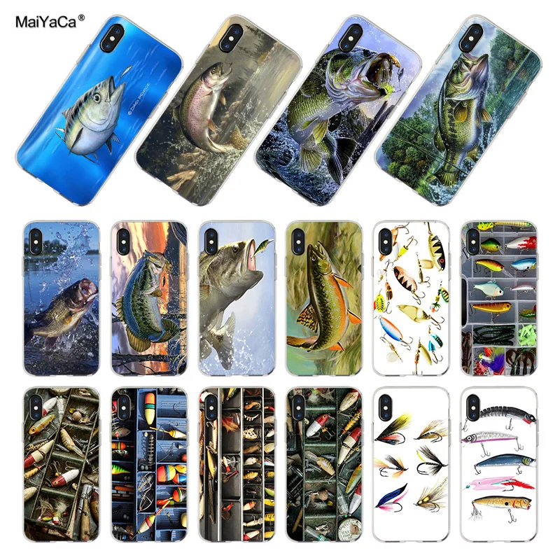 

MaiYaCa phone Case for iPhone 7 8plus 6S Plus X 10 5 5S SE 5C case funda Southern Blue fish Fishing Lake Tackle Box Fishing