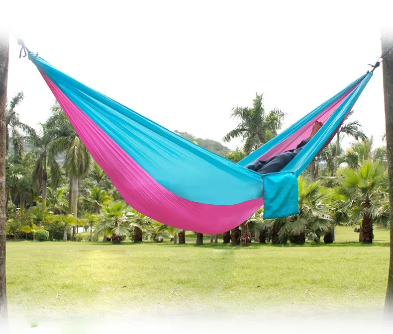 2 People Outdoor Leisure Parachute Hammock for Camping Travel Outdoor Parachute Fabric Hammock for Two Person