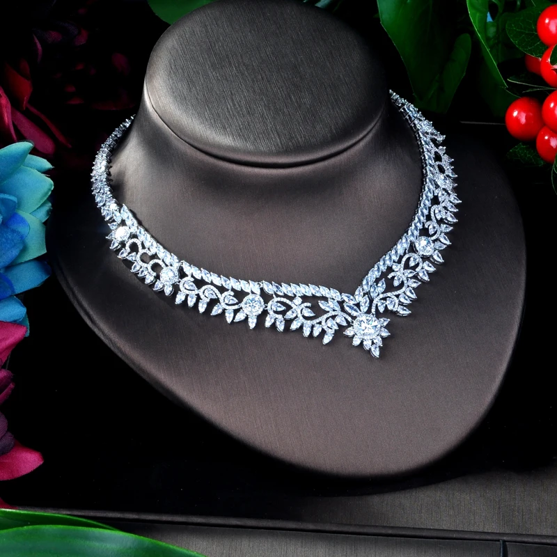 HIBRIDE Elegant Flower Design AAA Cubic Zircon Women Bridal Jewelry Sets For Party Accessories Jewelry Gifts N-941 - Image 3