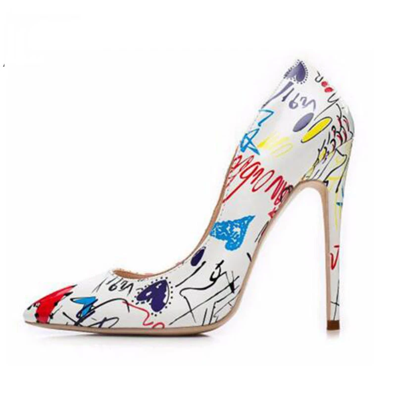 

VANGULL 2018 Specia Graffiti Colorful Women Pumps Sexy Stiletto High Heels Spring Wedding Party Women Shoes Sapato Feminino