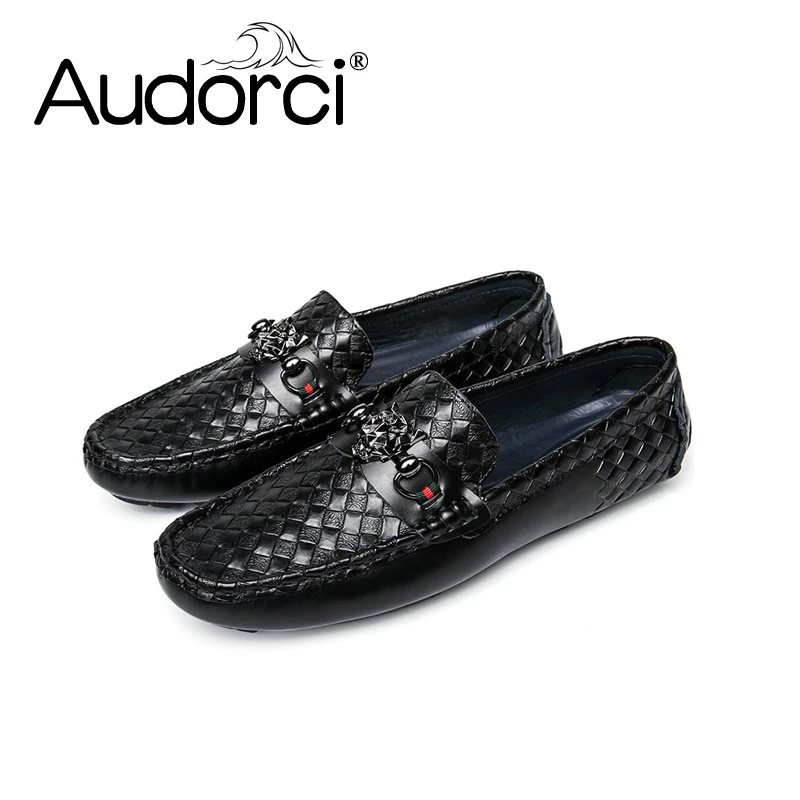 

Audorci 2018 Spring Man Boat Driving Peas Shoe Winter Men Light Handmade Flats Men's Fashion Loafers Shoes Size 38-44
