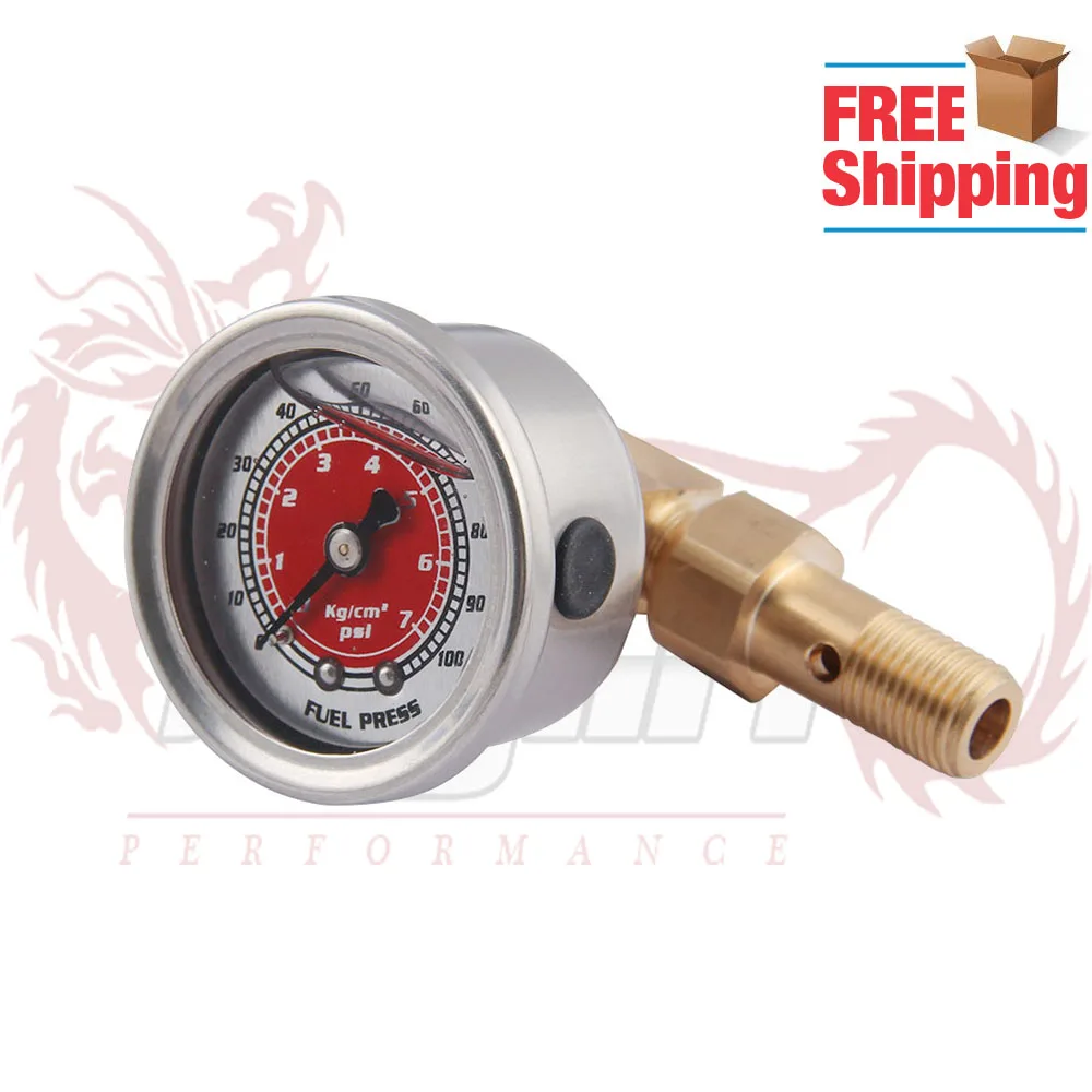Free Shipping FUEL PRESSURE LIQUID FILL GAUGE KIT for honda civic