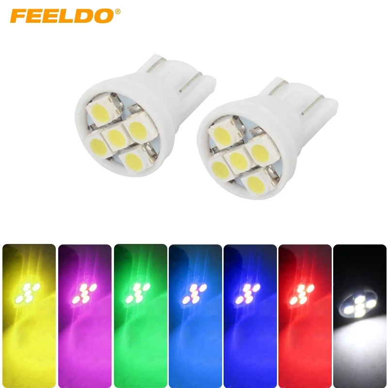 

50Pcs Car Auto T10 194 168 1206 5 SMD Wedge 5LED light Bulbs DC12V 7-Color #FD-1771