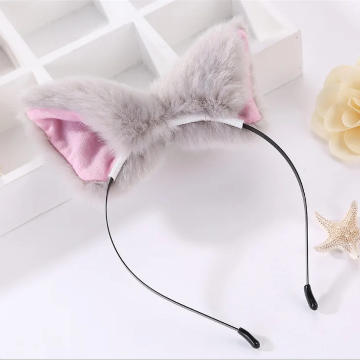 

Hot Women Girls Fox Cat Ears Cosplay Fashion Plush Headwear Sexy Leopard Hairband Dance Party Boutique Hair Accessories