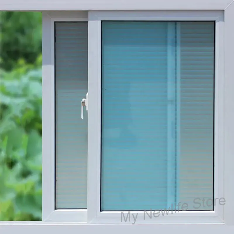 Privacy Window flim Sticker Blue imitation blinds Glass Frosted Opaque Bathroom Balcony Sliding Door home decor 80*200cm | Дом и сад